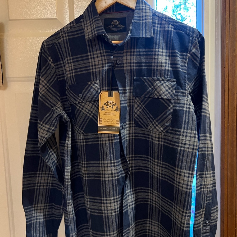 Men's Blue Plaid Shirt